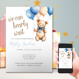 Babyskor för nalle Blue Tan Bubblare Inbjudningar
