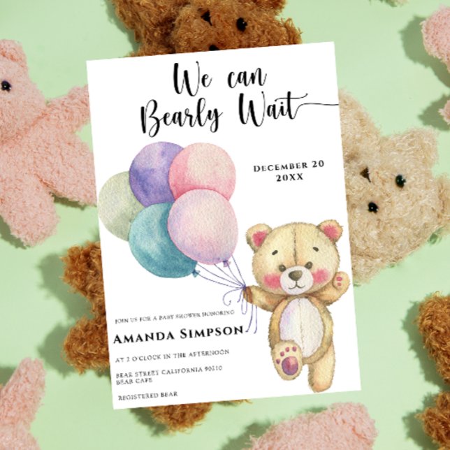 Babyskor för nalle Bubblor Inbjudningar (Skapare uppladdad)