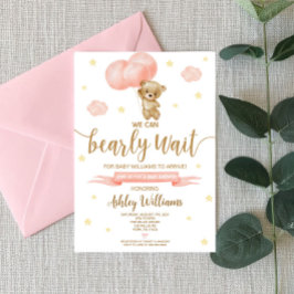 Babyskor för nalle och Rosa Inbjudningar