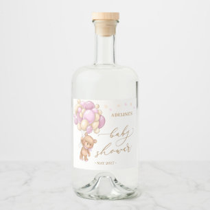 Babyskor för nalle Rosa Bubblor Spritflaskor Etikett