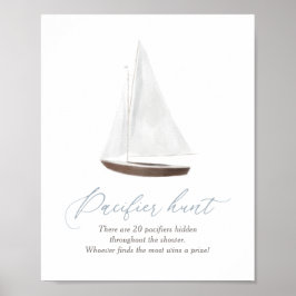 Babyskor för nappar Hunt Sign Nautical Sailboat-se Poster