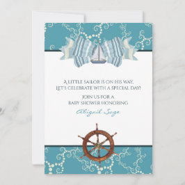 Babyskor för nautisk sjö- och båthjul inbjudningar