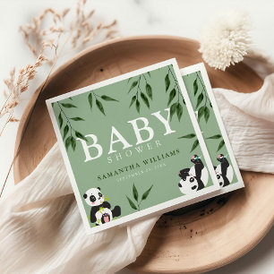 Babyskor för Neutralt av kutpanda och blomma Pappersservett