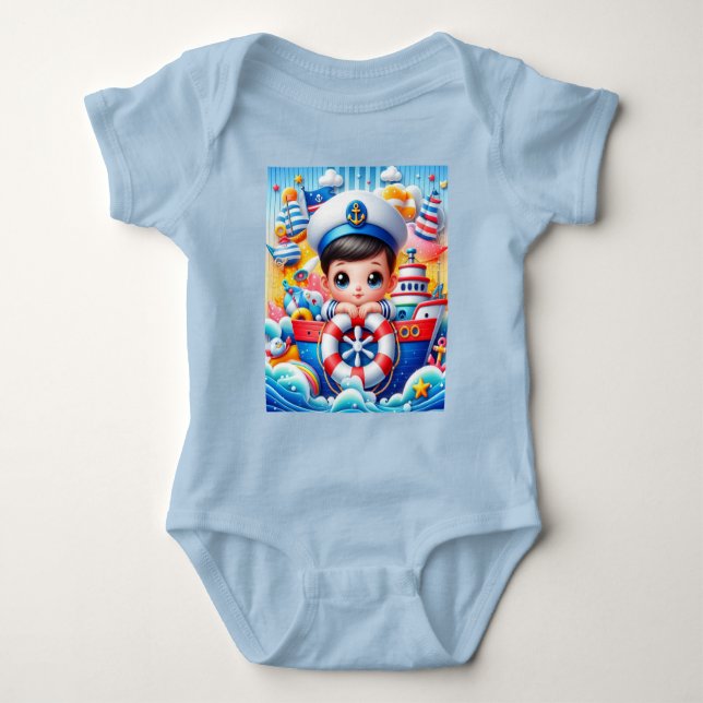 Babyskor för pojke Nautical Äventyr T Shirt (Framsida)
