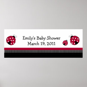Babyskor för POLKADOT LADYBUGS/FÖDELSEBanner Poster