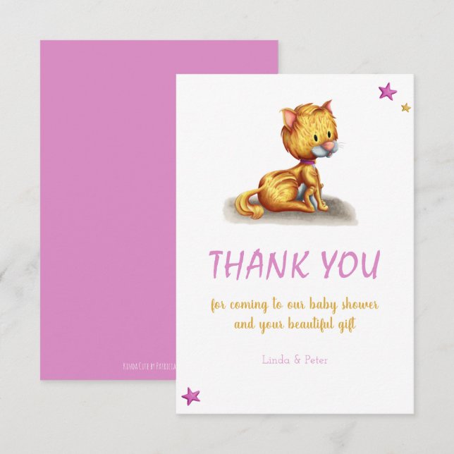 Babyskor för Rosa av kute Tack Kort (Fram/baksida)