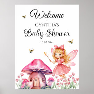 Babyskor för Rosa av mejerisvampar Poster