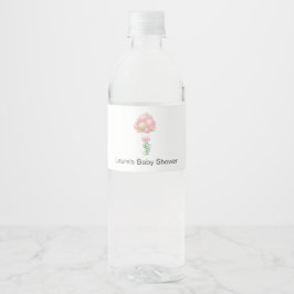 Babyskor för rosa ballonger vattenflaskor etikett