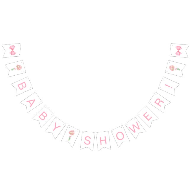 Babyskor för rosa ballonger vimplar (Alla)