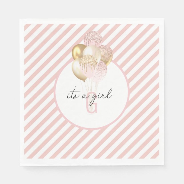 Babyskor för rosa och Guld Pappersservett (Framsidan)