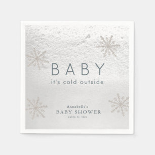 Babyskor för silver Snöflingor Pappersservett