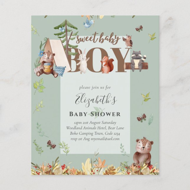 Babyskor för skogskläder i betongskidor flygblad (Framsidan)