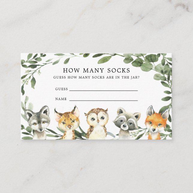 Babyskor för skogslandskap gissar hur många sockel tilläggskort (Framsida)