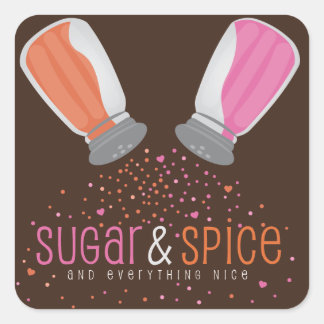 Babyskor för socker och spice Shakers Fyrkantigt Klistermärke