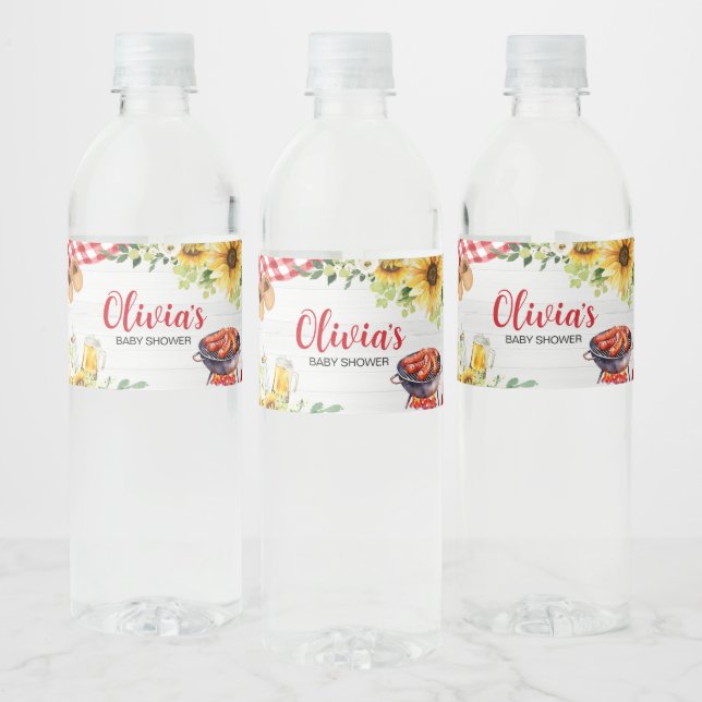 Babyskor för solros BBQ Vattenflaskor Etikett (Flaskor)