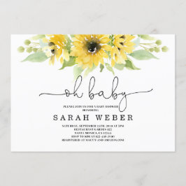 Babyskor för solrosblommor inbjudningar