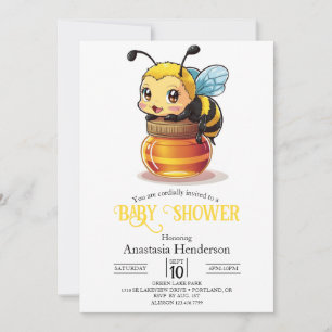 Babyskor för spädbarn i Cute Honung Bee Inbjudningar