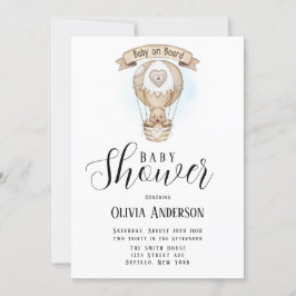 Babyskor för tänd Luftballong Nalle Inbjudningar