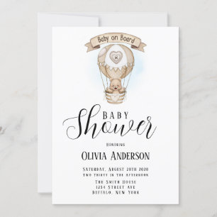 Babyskor för tänd Luftballong Nalle Inbjudningar