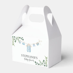 Babyskor för tvätt Blue Greenery Baby Shower Presentaskar