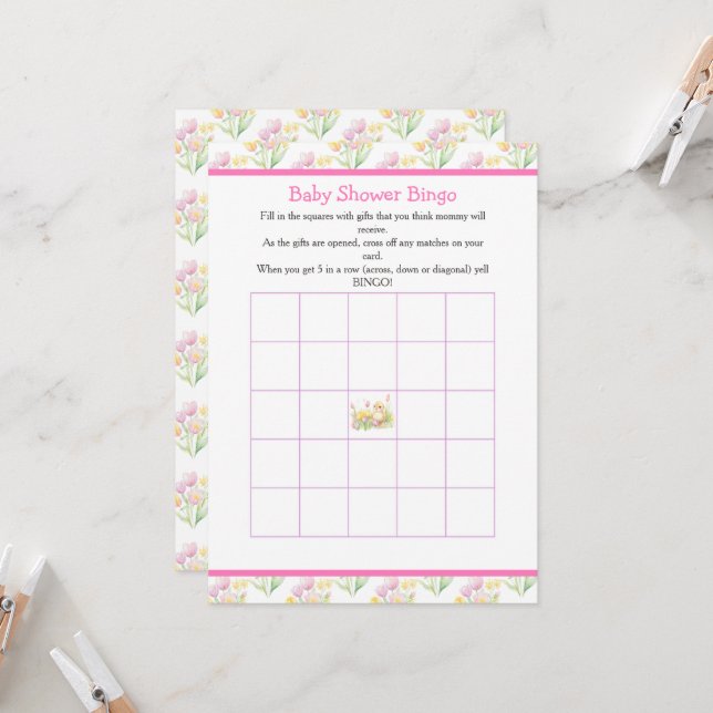 Babyskor för Vår Chick Inbjudningar (Fram/Back In Situ)