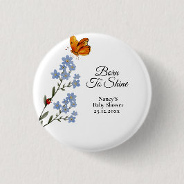 Babyskor för vattenfärgsblommor knapp