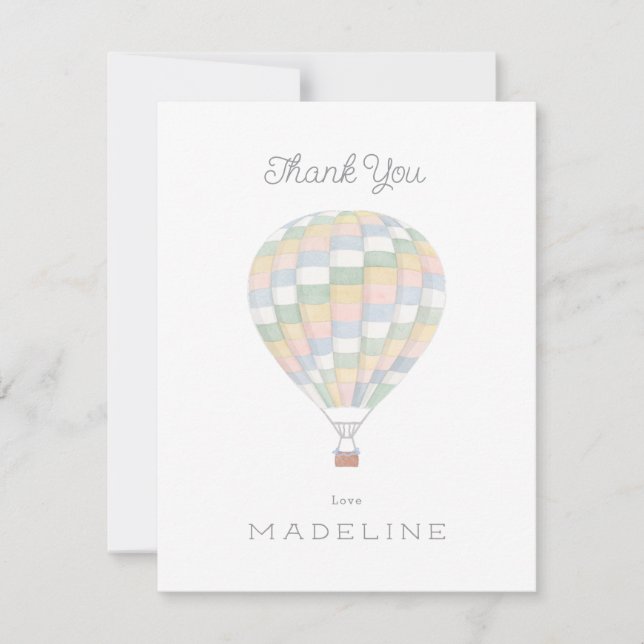 babyskor för vattenfärgskfilt luftballong Babykläd Tack Kort (Framsida)