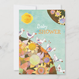 Babyskor för vimiskt blommande fåglar inbjudningar