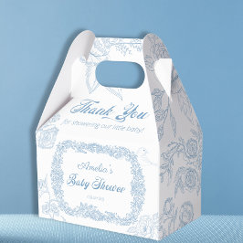 Babyskor för vintage Himmel Blue Toile Blommigt Presentaskar