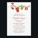 Babyskor för vinterkläder inbjudningar<br><div class="desc">Babyduschinbjudningar med en vacker illustration av en barnkläder i färg under jul. Matchande kuvert,  klistermärken,  etiketter och tackkort. Art © Cocoa Studio</div>