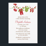 Babyskor för vinterkläder inbjudningar<br><div class="desc">Babyduschinbjudningar med en vacker illustration av en barnkläder i färg under jul. Matchande kuvert,  klistermärken,  etiketter och tackkort. Art © Cocoa Studio</div>