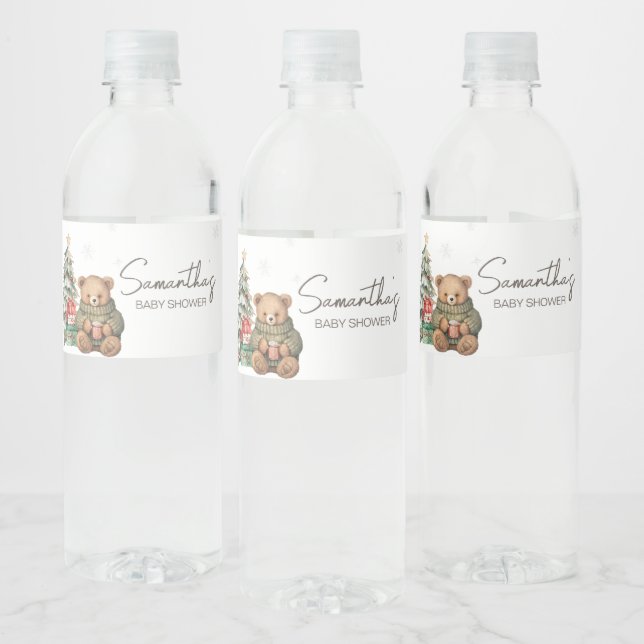 Babyskor för vinterNalle Vattenflaskor Etikett (Flaskor)