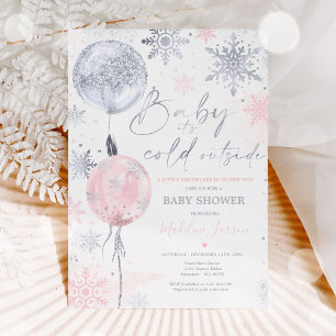 Babyskor för vinterskodon Rosa Silver Snowflake Inbjudningar
