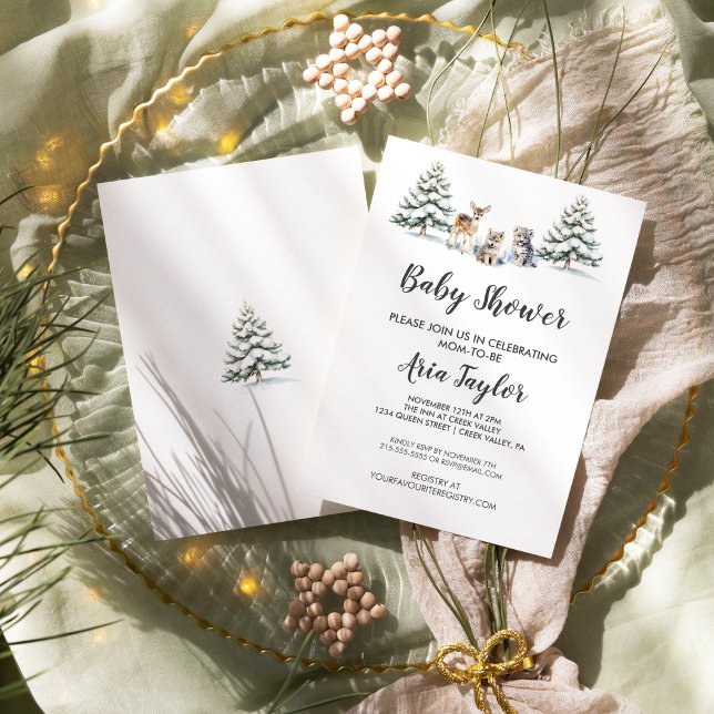 Babyskor för vinterträdsdjur inbjudningar (Skapare uppladdad)