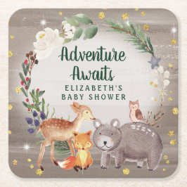 Babyskor för vinterträdsdjur underlägg papper kvadrat