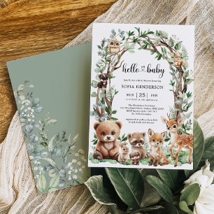 Babyskor för Whimsique Woodland Forest Animals Inbjudningar