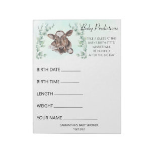 Babyskor Game Cow Calf Eucalyptus Anteckningsblock
