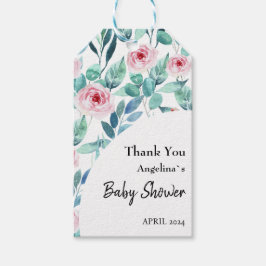 Babyskor Gift-Märkre med söt vattenfärgsdesign. Presentetikett