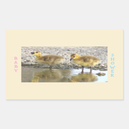 Babyskor Goslings Stickers Rektangulärt Klistermärke