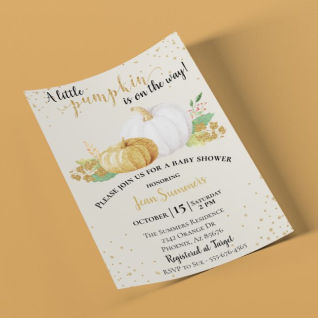 Babyskor Guld Glitter Vitpumpkin höst (Skapare uppladdad)