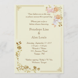 Babyskor hedrar twillingar inbjudningar