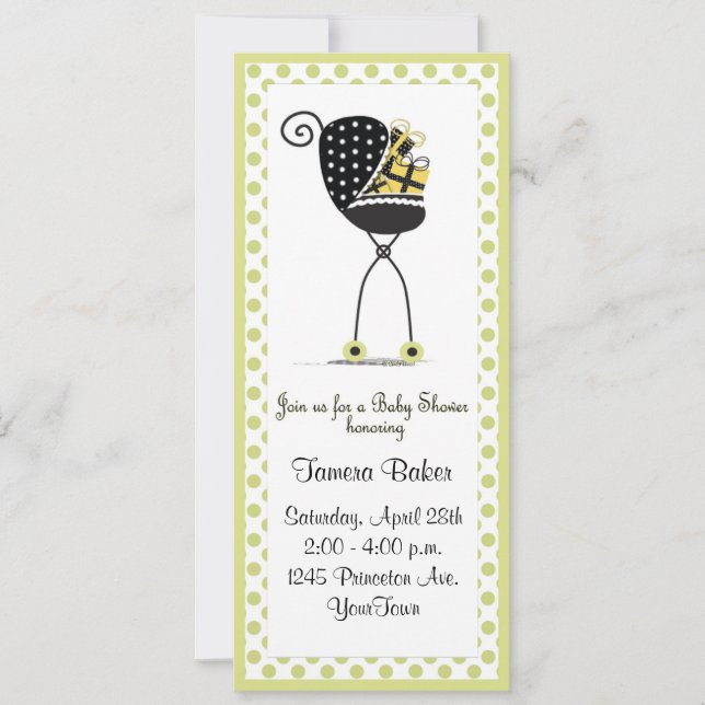 Babyskor i Barnvagn Inbjudningar (Framsida)