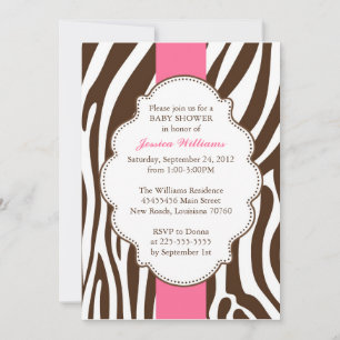 Babyskor i klassy Zebra Inbjudningar