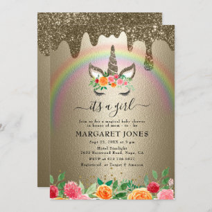 Babyskor i lyxen Shiny Guld Glitter Flickans Unico Inbjudningar