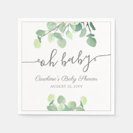 Babyskor i modern Grey Eucalyptus Pappersservett