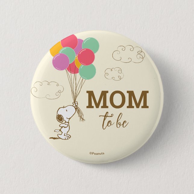 Babyskor i soopy och ballonger Mamma ska vara Knapp (Framsida)