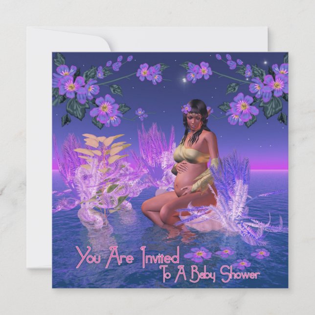 Babyskor inbjuden med afrikansk amerikansk elf inbjudningar (Framsida)