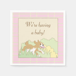 Babyskor - Kockstjärtsknikor/Rosa Bygger en dusch Pappersservett