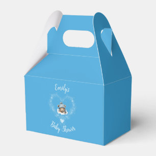 Babyskor med exceptionellt blå Nalle i snö Presentaskar