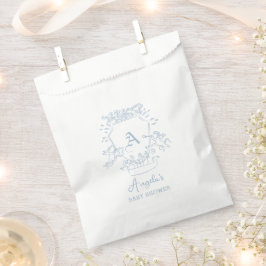 Babyskor med monogram blå Vapensköld